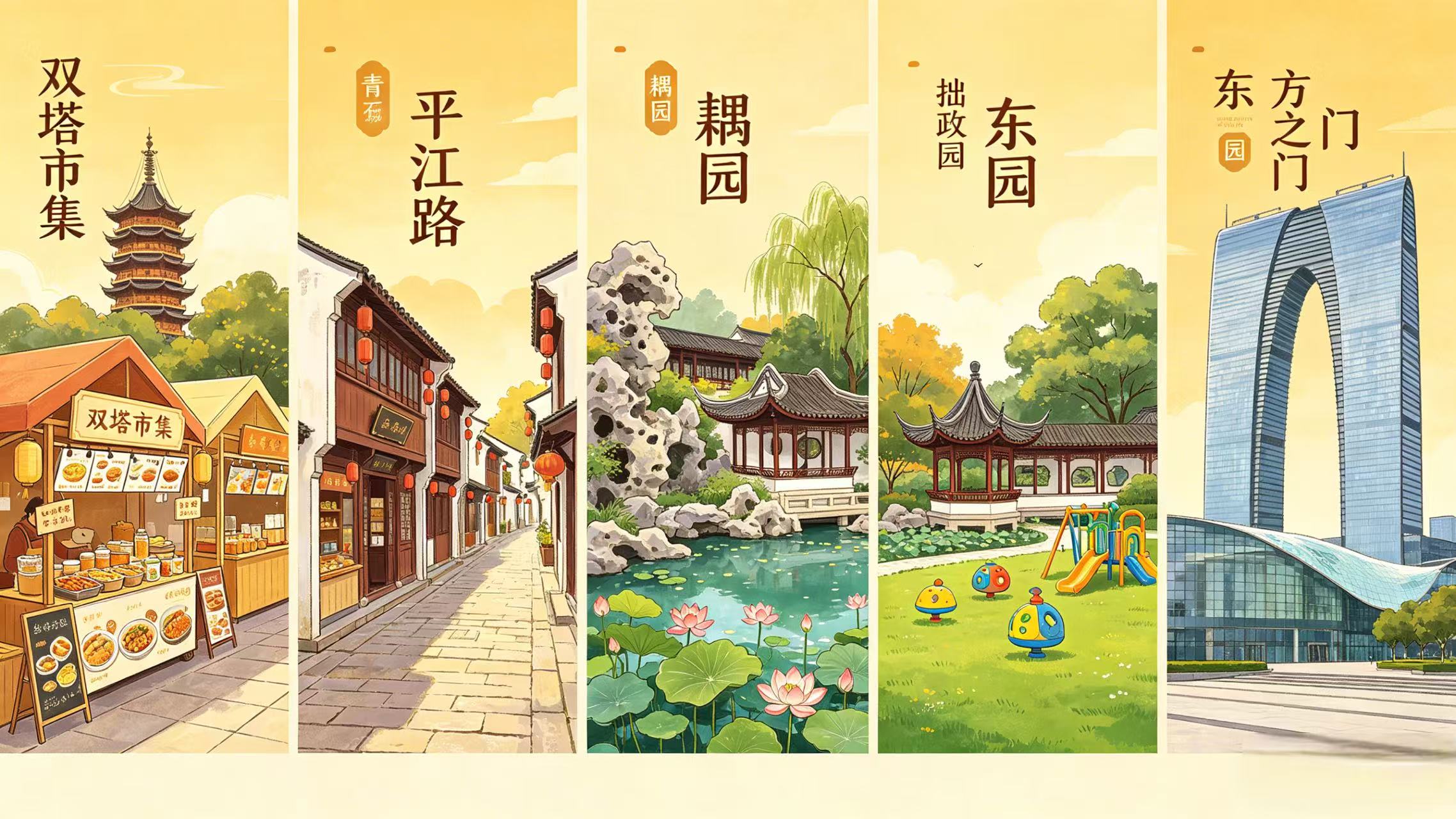 苏州古城经典一日游攻略（市集・古巷・名园・地标全涵